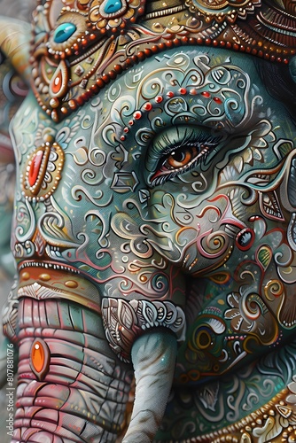 Wallpaper Mural illustration of lord Ganesha with ornament. Ganesh Chaturthi festival of India banner poster greeting card. God Ganesha art design for wallpaper. Torontodigital.ca