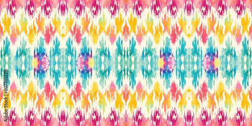 Seamless batik pattern,Seamless tribal batik pattern,and Seamless colorful pattern resemble ethnic boho, Aztec,and ikat styles.designed for use in wallpaper,fabric,curtain,carpet,Batik Embroidery
