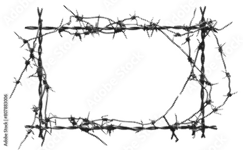 barbed wire grunge halftone collage design element