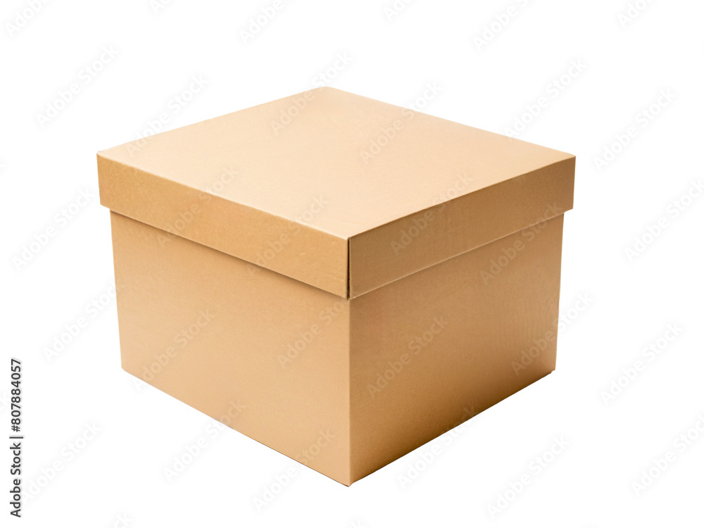 cardboard box closeup on transparent background cardboard box closeup on transparent background