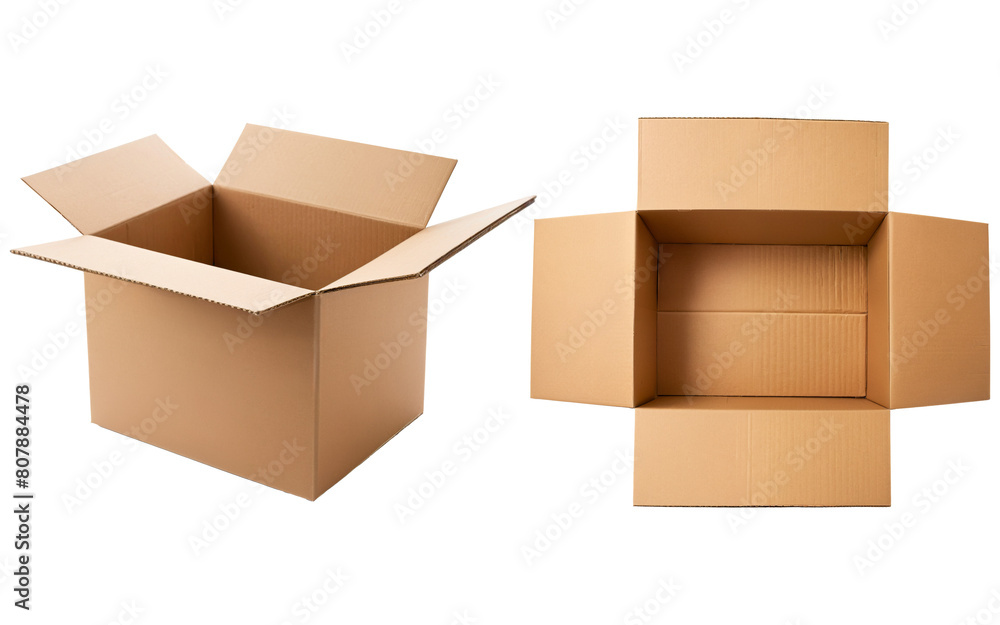 set of cardboard boxes on transparent background set of cardboard boxes on transparent background