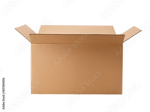 cardboard box closeup on transparent background