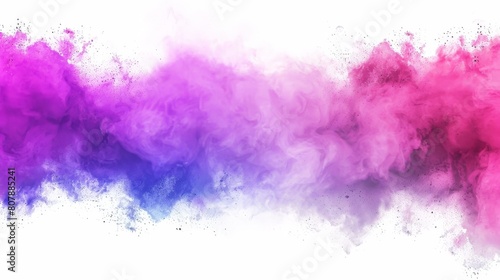 Pink and purple powders scattered on a clean white surface, creating a colorful contrast © Exclusive 