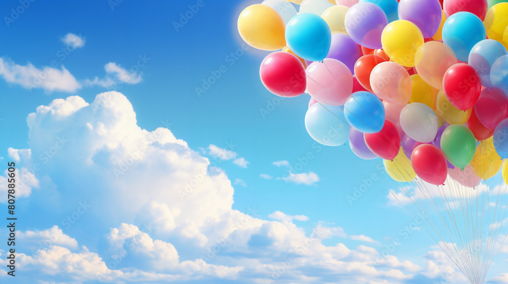 colorful balloons in sky