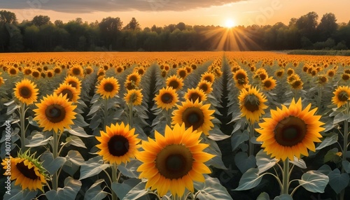 A field of sunflowers reaching towards the sun th upscaled 13
