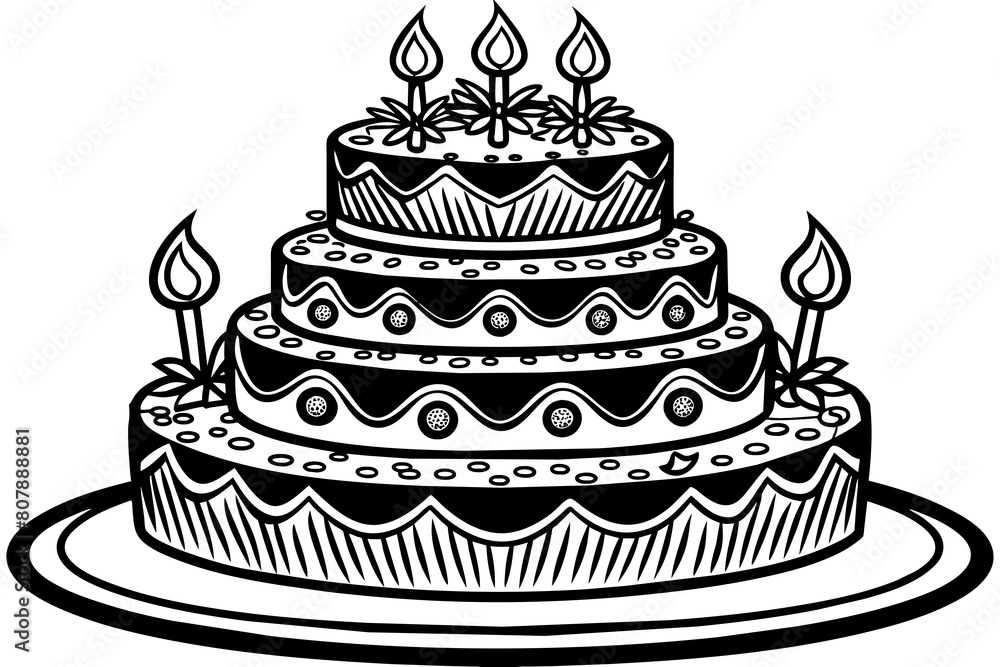 four-set-birthday-cake vector illustration four-set-birthday-cake vector illustration