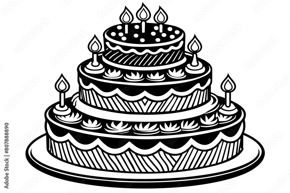 four-set-birthday-cake vector illustration four-set-birthday-cake vector illustration