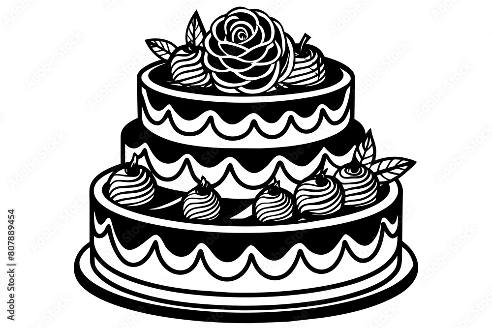common cake decoration with vector illustration common cake decoration with vector illustration