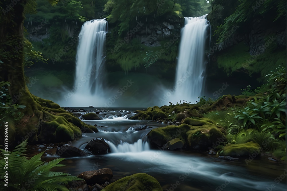 Enchanted Cascades: Forest Waterfall Wonder Enchanted Cascades: Forest Waterfall Wonder