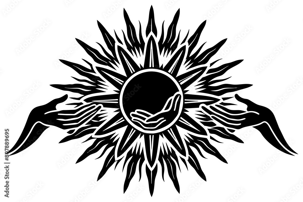the-sun-in-the-middle-is-a-symbol-of-love-made-by vector illustration the-sun-in-the-middle-is-a-symbol-of-love-made-by vector illustration