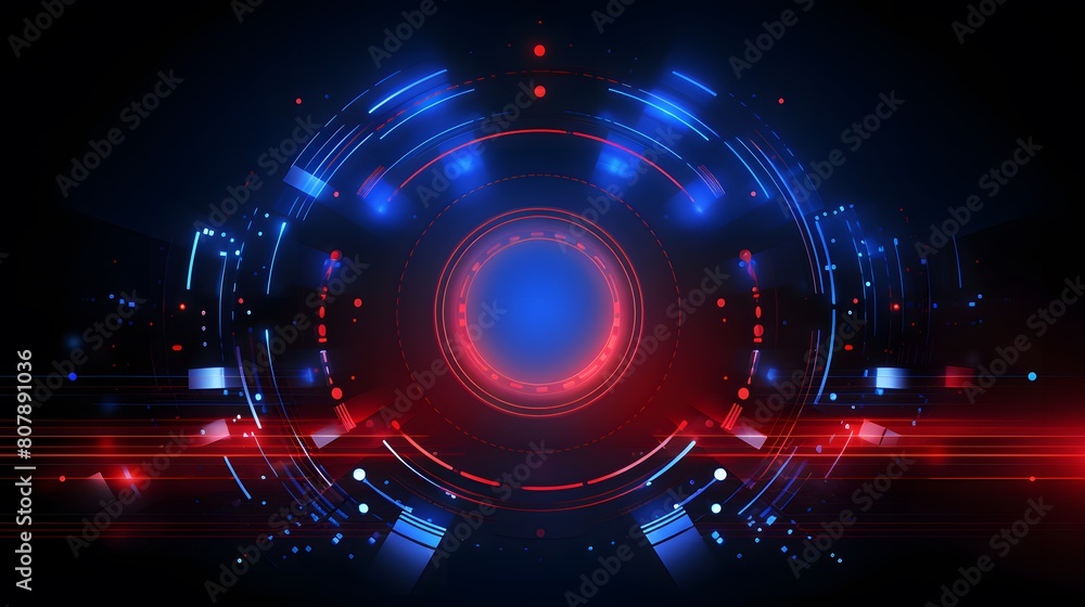 
red and blue Abstract technology background circles digital hi-tech technology design background. concept innovation. vector illustration