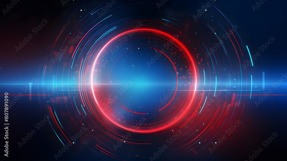 Obraz premium red and blue Abstract technology background circles digital hi-tech technology design background. concept innovation. vector illustration