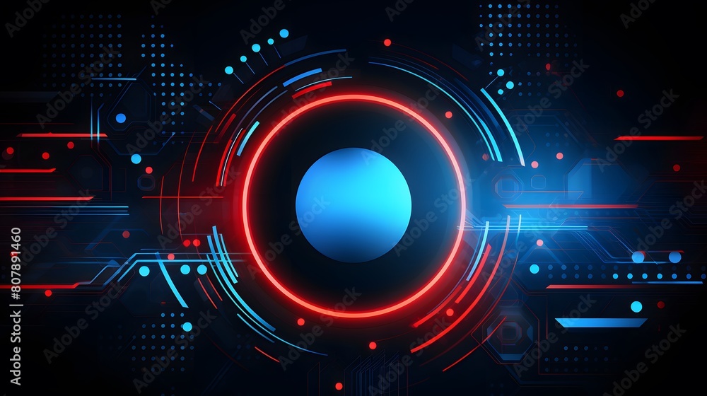 
red and blue Abstract technology background circles digital hi-tech technology design background. concept innovation. vector illustration