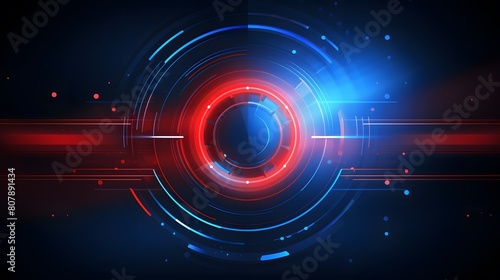  red and blue Abstract technology background circles digital hi-tech technology design background. concept innovation. vector illustration