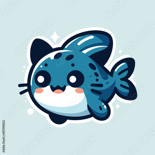 funny smiling catfish cartoon illustration