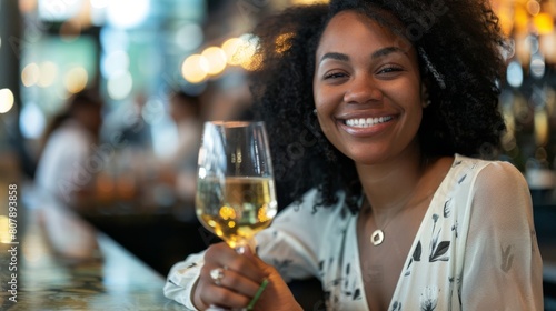 A Woman Toasting with Wine