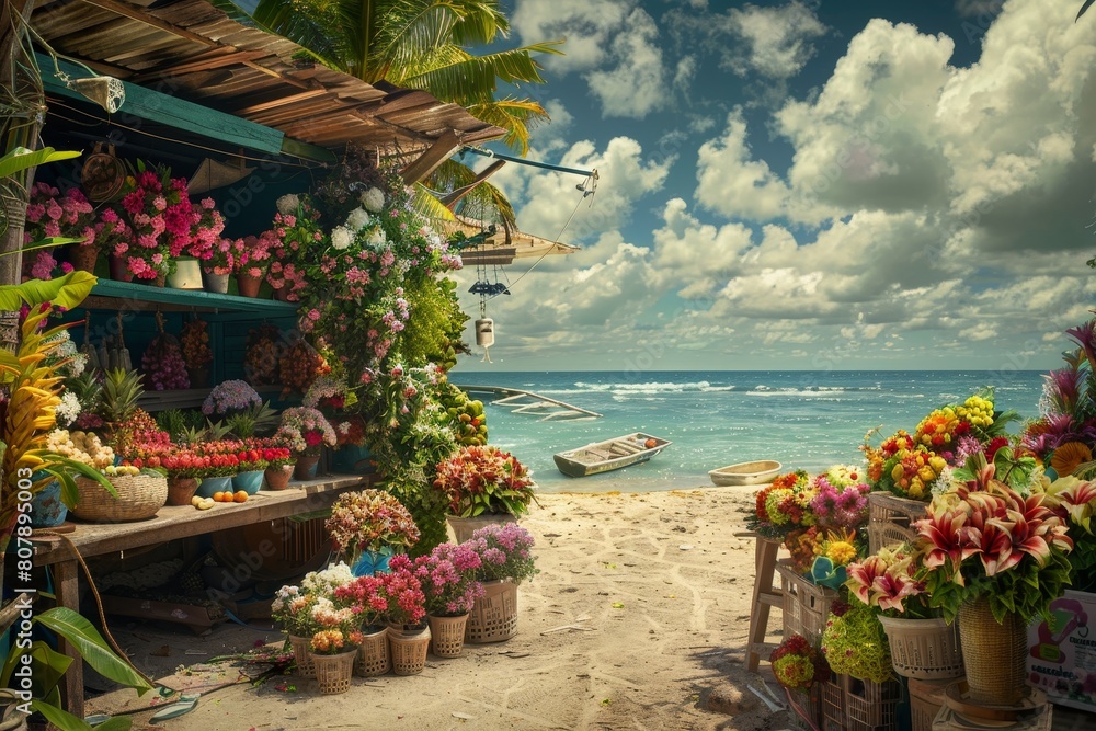 flower shop on the beach