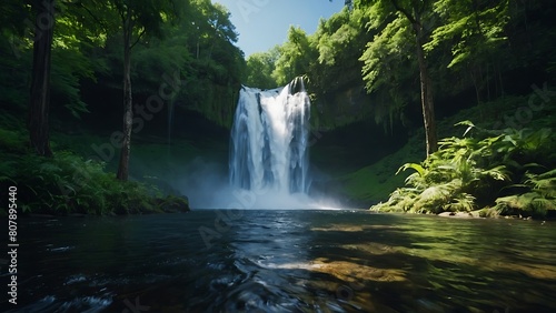 Emerald Cascades: Serene Forest Waterfall