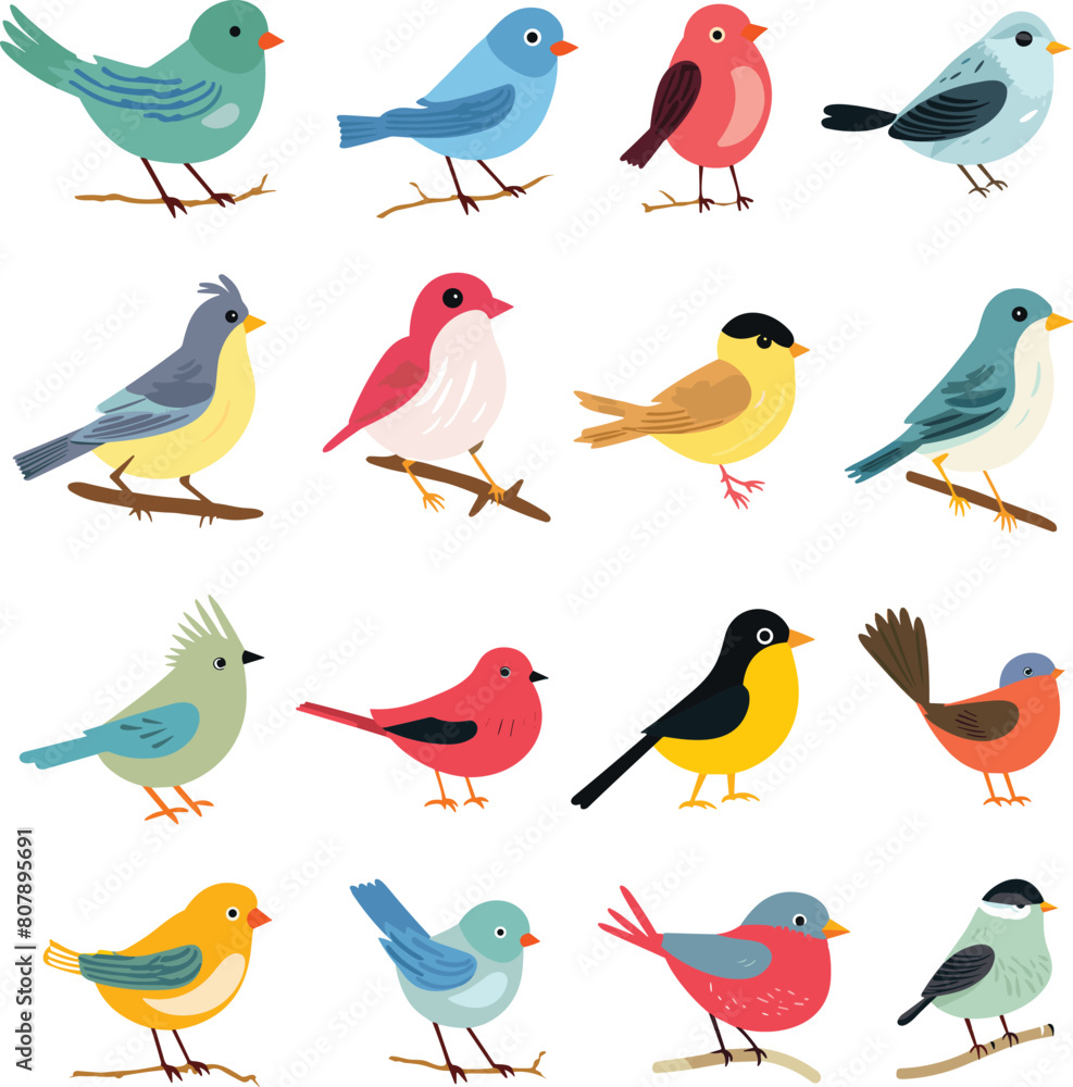 Cartoon Bird Collection Vector Illustration Set Cartoon Bird Collection Vector Illustration Set