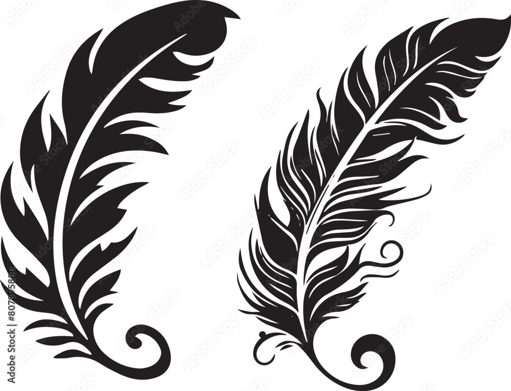 Obraz premium Feather Floral Vector Illustration