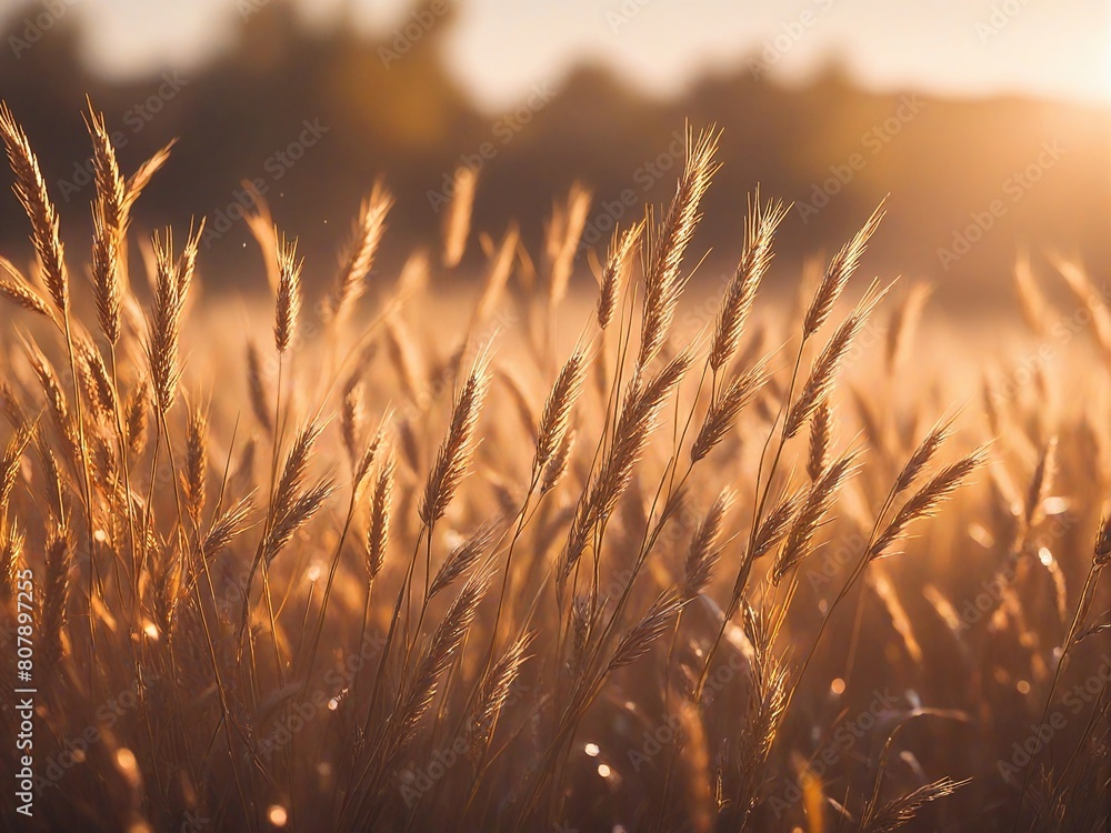 Fototapeta premium sunset in the grass