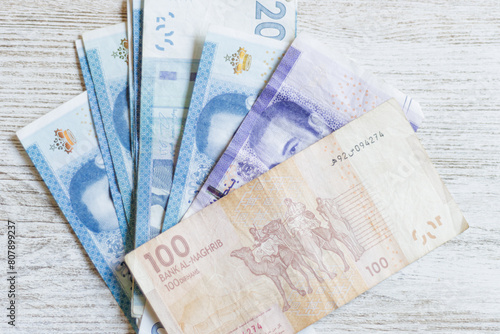 Moroccan banknotes, dirham official currency of Morocco