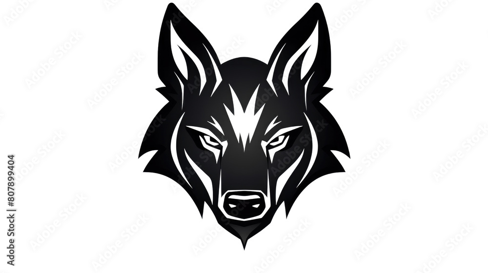 Wolf head silhouette on PNG background
