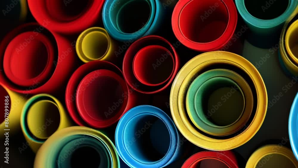 A vibrant collage of overlapping circles, creating a mesmerizing pattern. A vibrant collage of overlapping circles, creating a mesmerizing pattern.