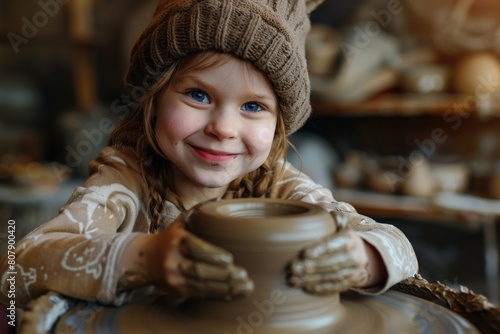 Pottery shaping: a joyful child's hobby with the ceramic wheel