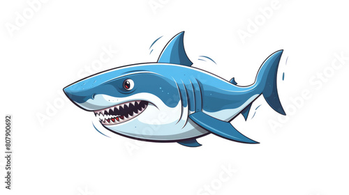 Shark cartoon isolated On PNG Background