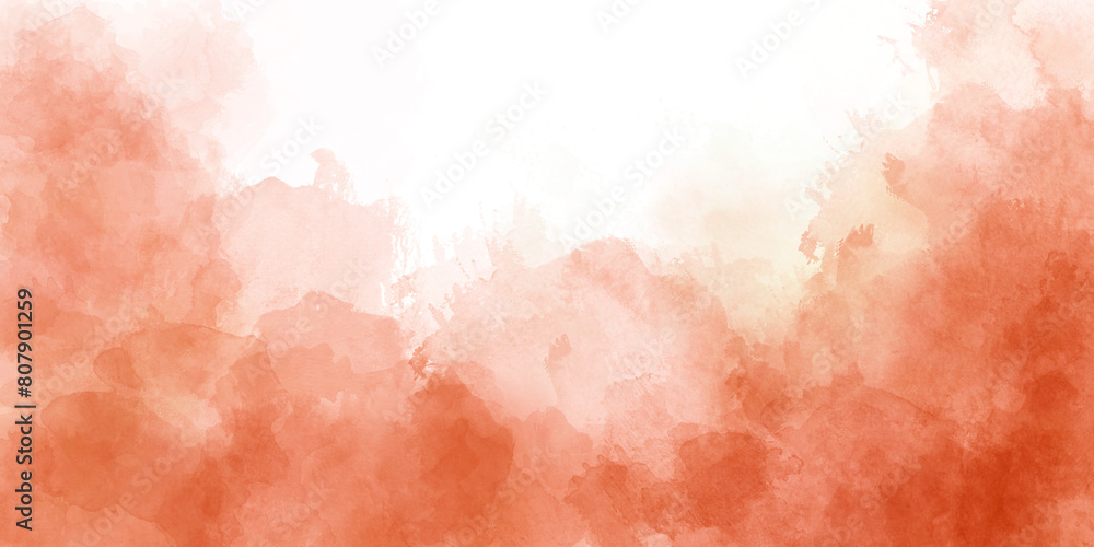 Fototapeta premium orange watercolor gradient background with clouds texture