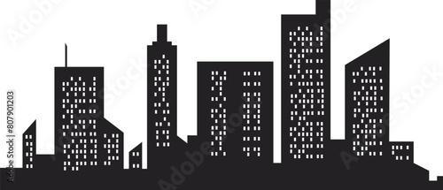 Set of vector cities silhouette