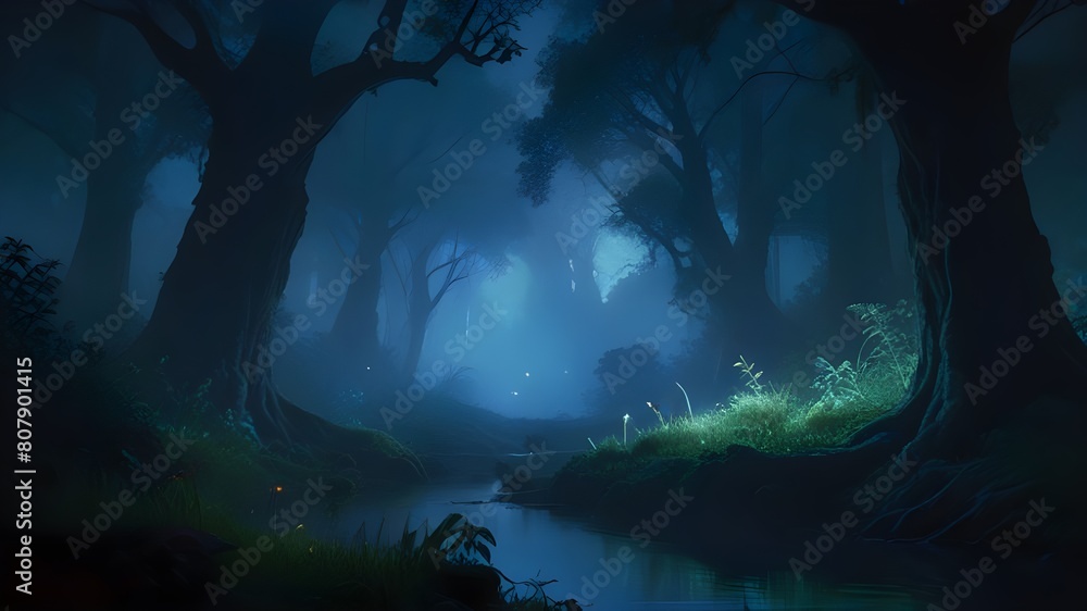 Obraz premium a magical forest glade at twilight