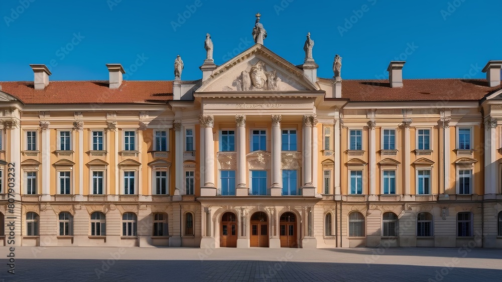 Fototapeta premium Typical european school building exterior design