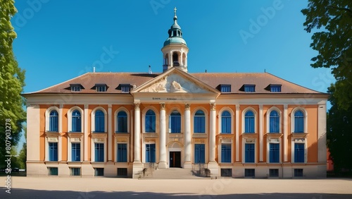 Typical european school building exterior