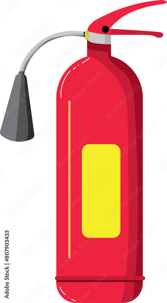 Obraz premium Red fire extinguisher and burning fire