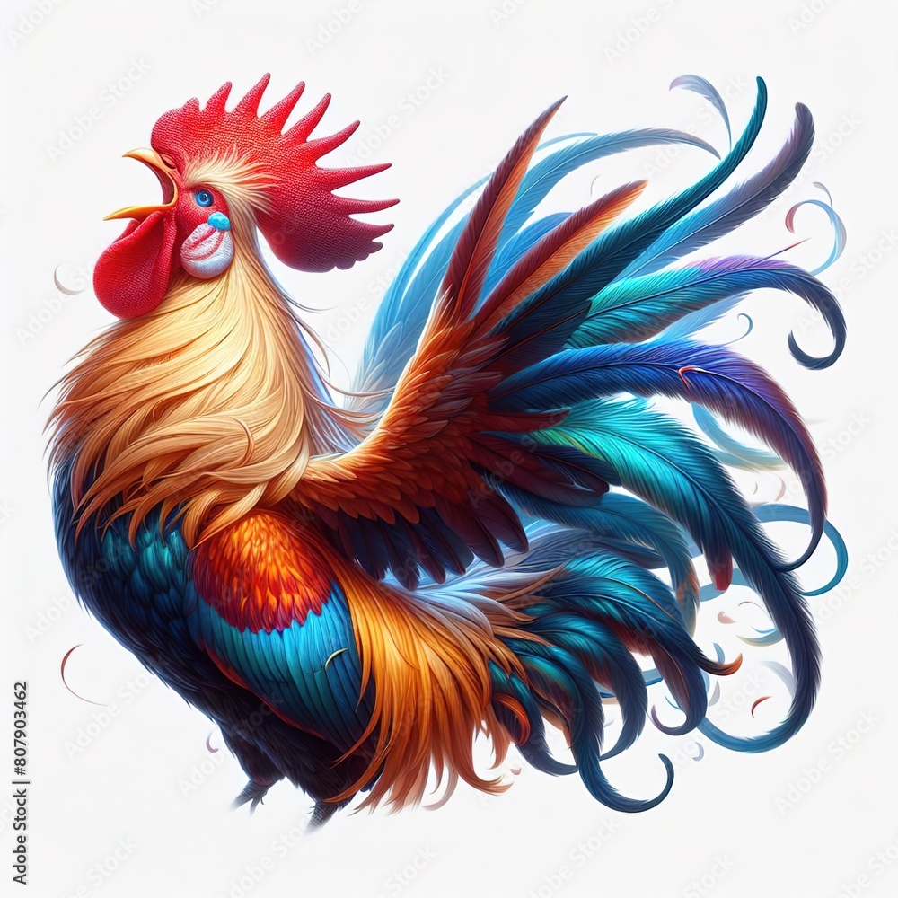 rainbow colored chickens and colorful roosters
