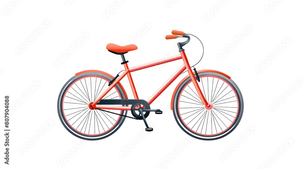 Red Bicycle isolated on PNG background