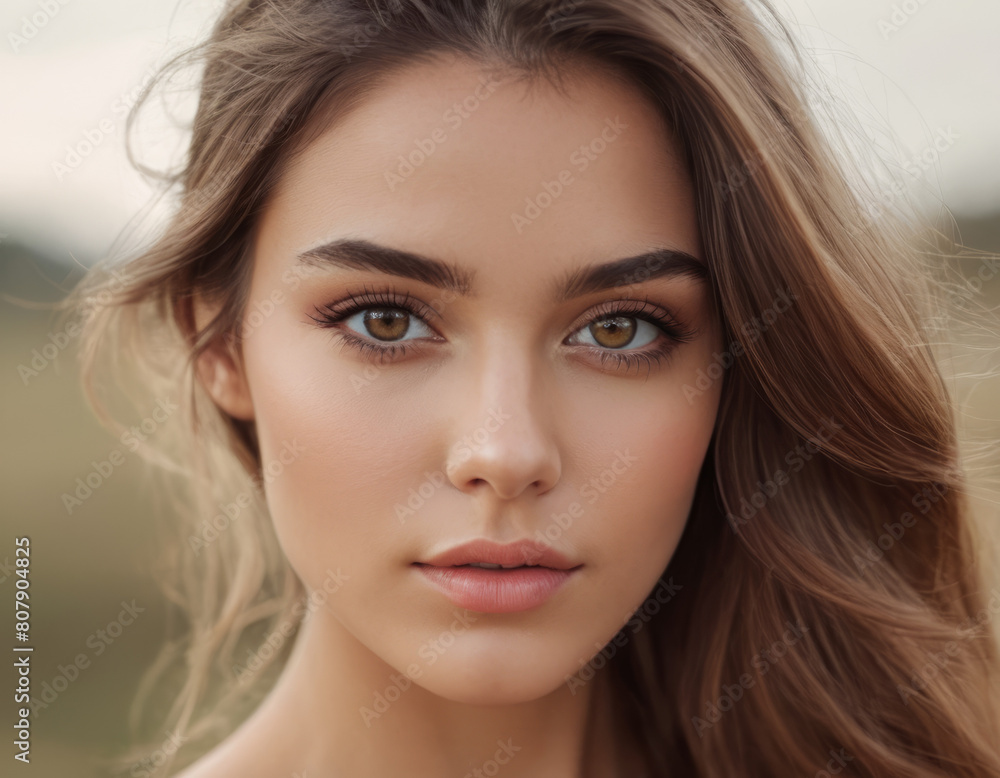 Una donna con occhi verdi penetranti, capelli castani lunghi e pelle diafana.
Una donna con occhi verdi penetranti, capelli castani lunghi e pelle diafana.