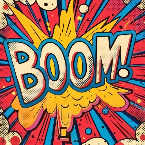 boom illustration graffiti, pop art explosion