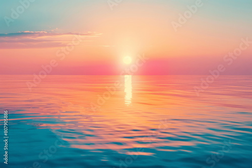 Stunning sunset over calm sea with vibrant colors