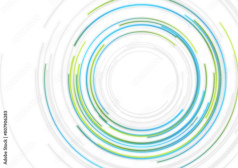 Blue and green HUD circles futuristic abstract minimal background. Vector linear design Blue and green HUD circles futuristic abstract minimal background. Vector linear design