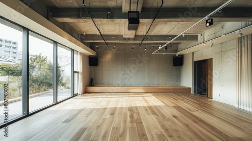 dance studio room, stylish interior