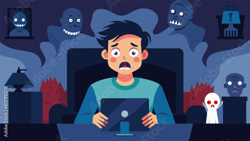A teenager watches a horror movie and as information about it spreads through different news sources they become afraid of being home alone at night..