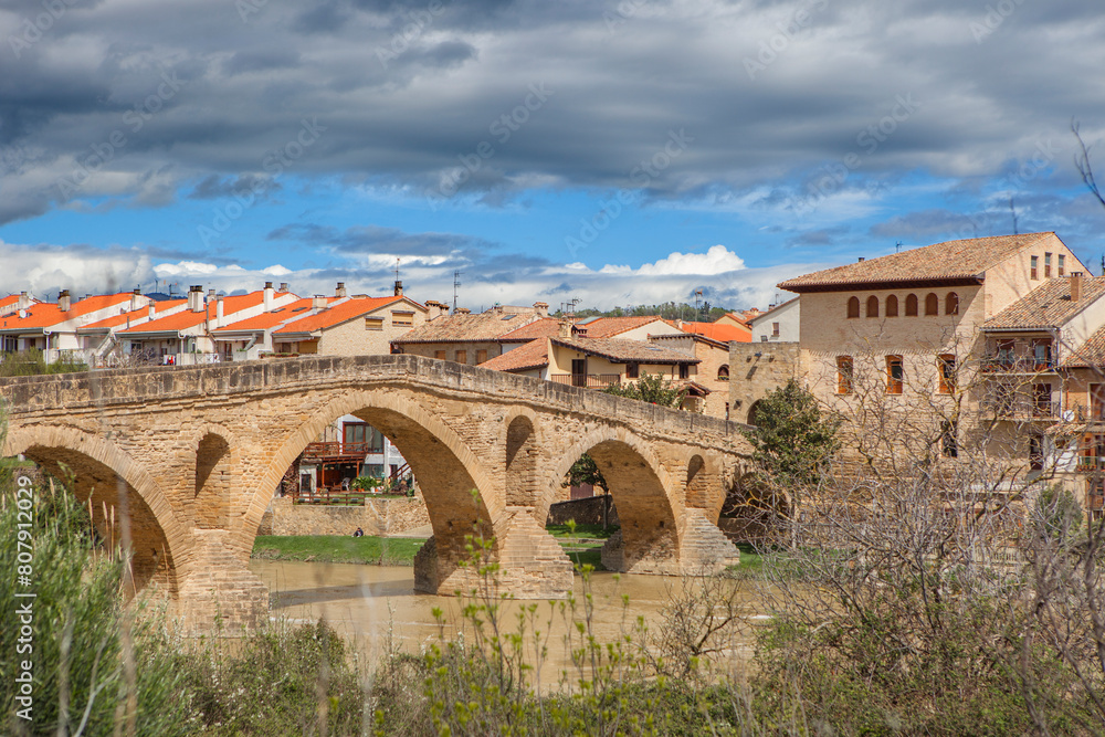 Large Romanesque bridge of Puente La Reina Large Romanesque bridge of Puente La Reina