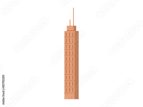 Skyscraper vector illustration. Luxury homes within skyscrapers offer residents modern and luxurious lifestyle The built structure skyscrapers serves as emblem urban development Urban perspectives