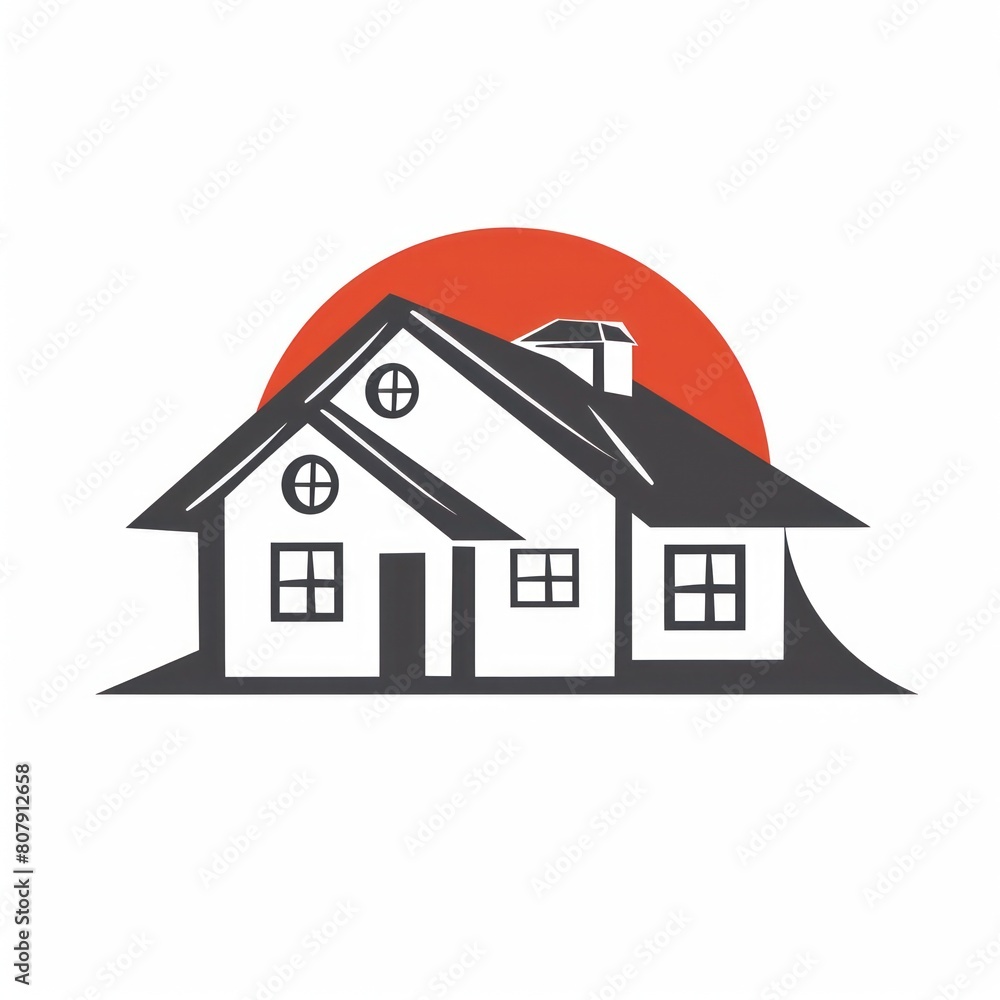 house construction roof logo design