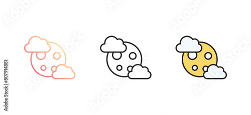 Full Moon icon design with white background stock illustration photo