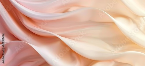  A closeup of the soft, rounded edges and delicate curves on an abstract background with a subtle gradient from light pink to peachy beige, creating a dreamlike atmosphere