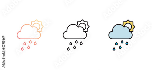 Rainy Day icon design with white background stock illustration